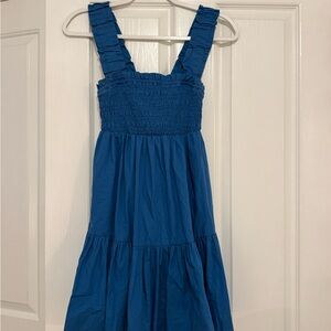 Abercrombie smocked blue tiered mini dress